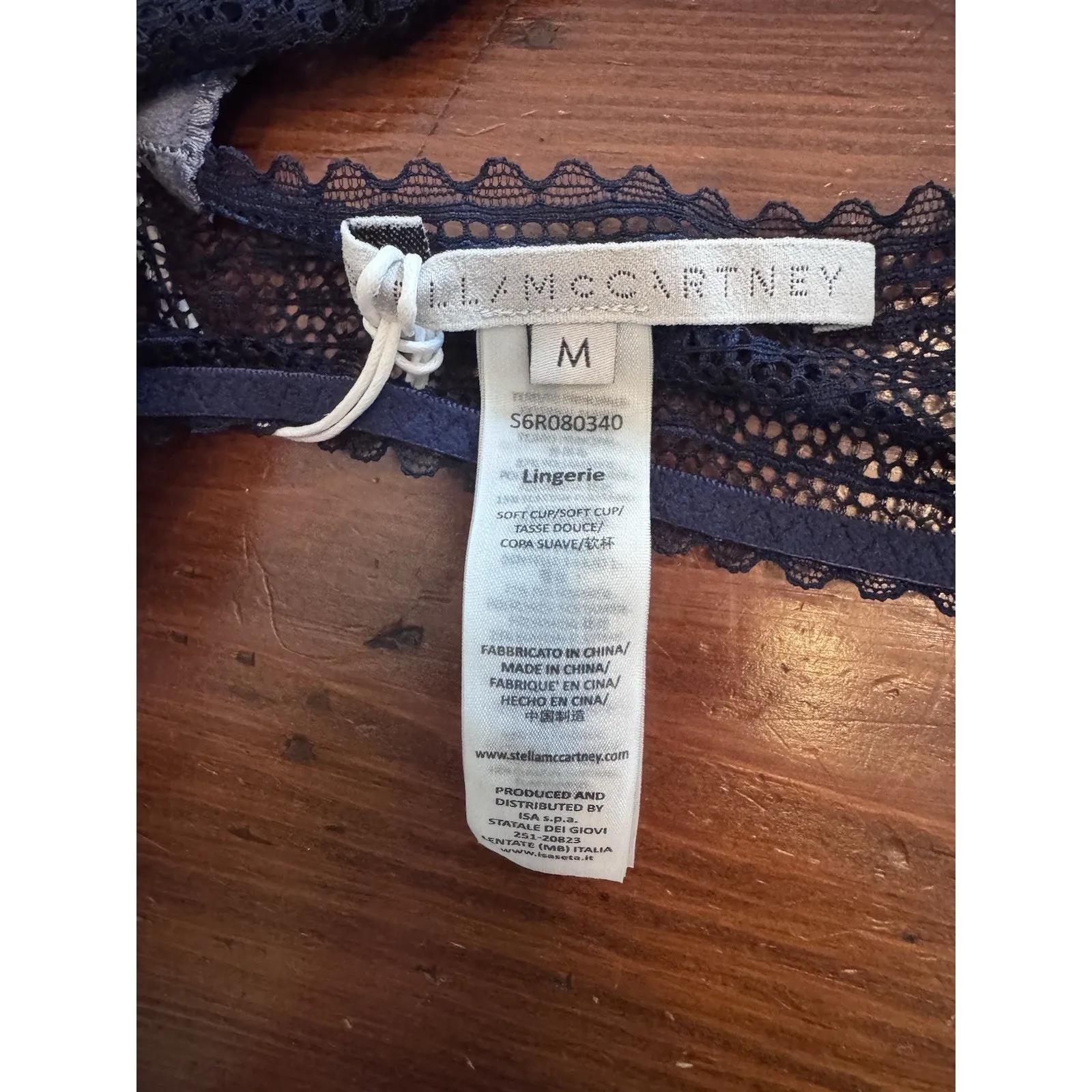 STELLA MCCARTNEY Katie Kissing stretch-lace Bralette Sz M Navy Blue NWT $160 - Image 4