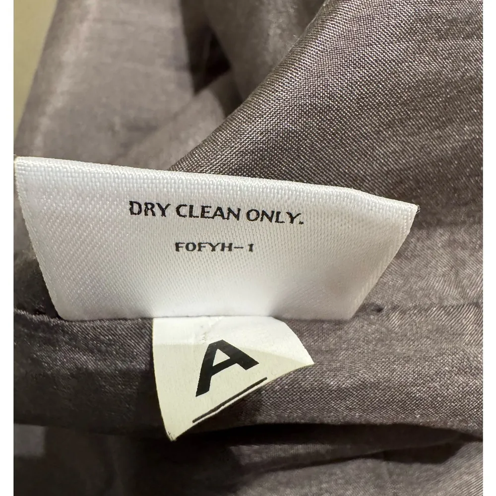 EILEEN FISHER Sz S Charcoal Gray 100% Silk Habutai Floating Squares Beads Dress - Image 7