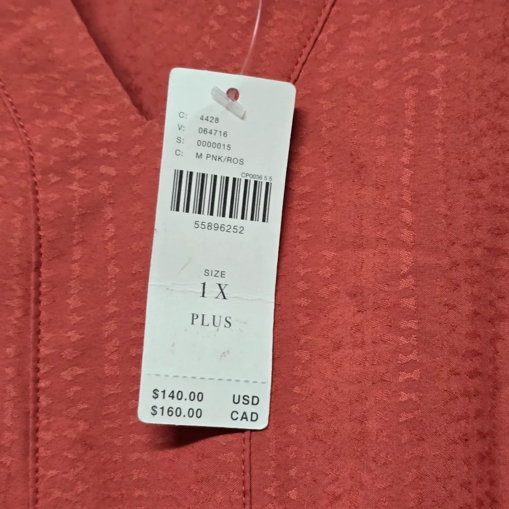 Anthropologie Maeve Amber Coral Tiered Ruffled Tunic Dress Peasant NWT - 1X Plus - Image 6