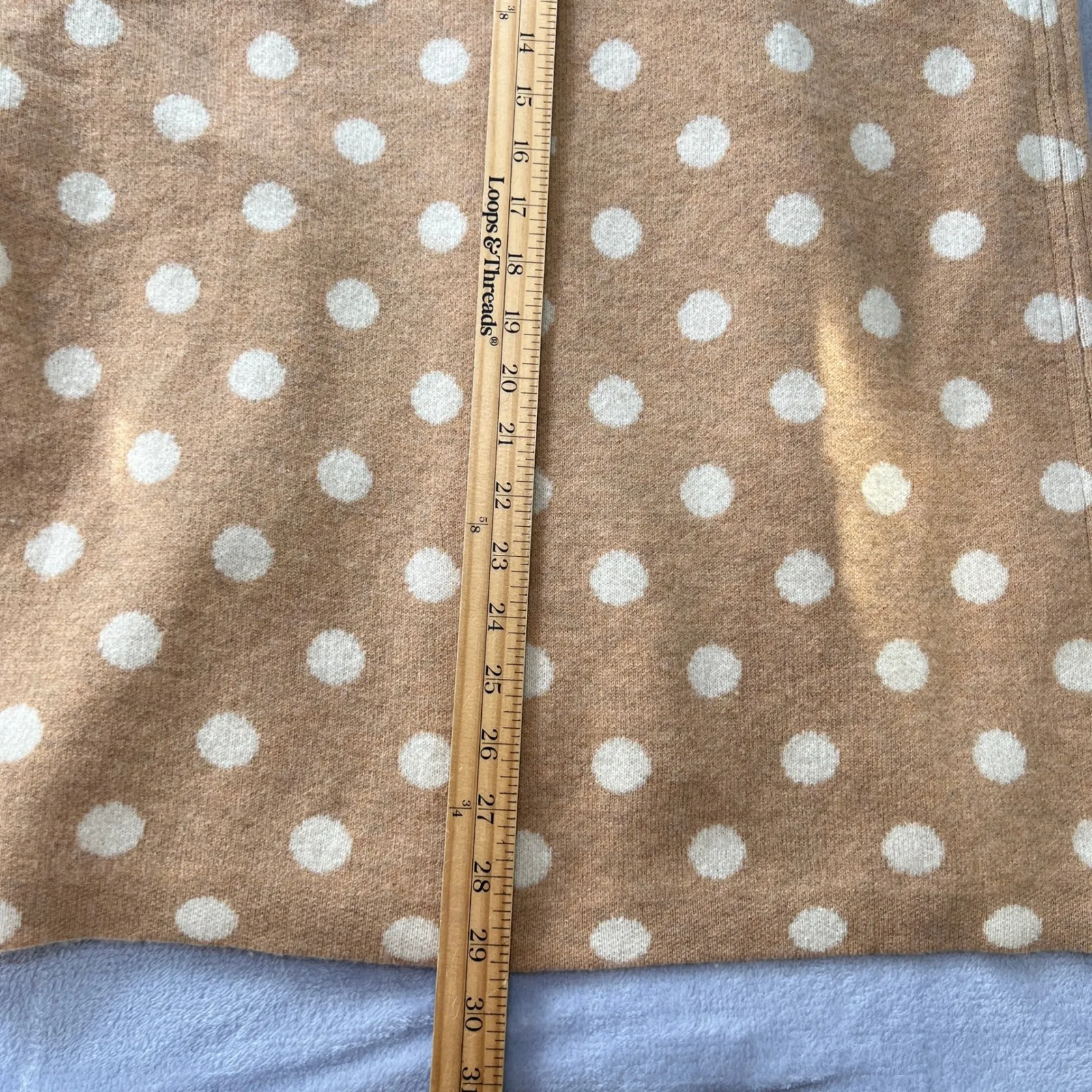 Anthropologie Field Flower Dottie Sweater Coat Hooded Wool Polka Dot Large P Tan Size undefined - Image 10