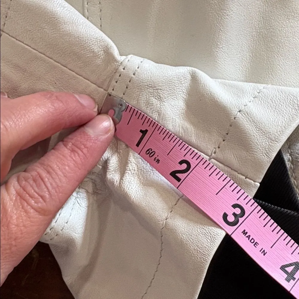 Walter Baker White Lamb Leather Shorts - Image 9