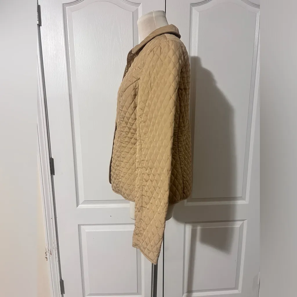 kim rogers Quilted Barn Jacket with Animal Print Lining sz 10 Fall Cottagecore - Image 3