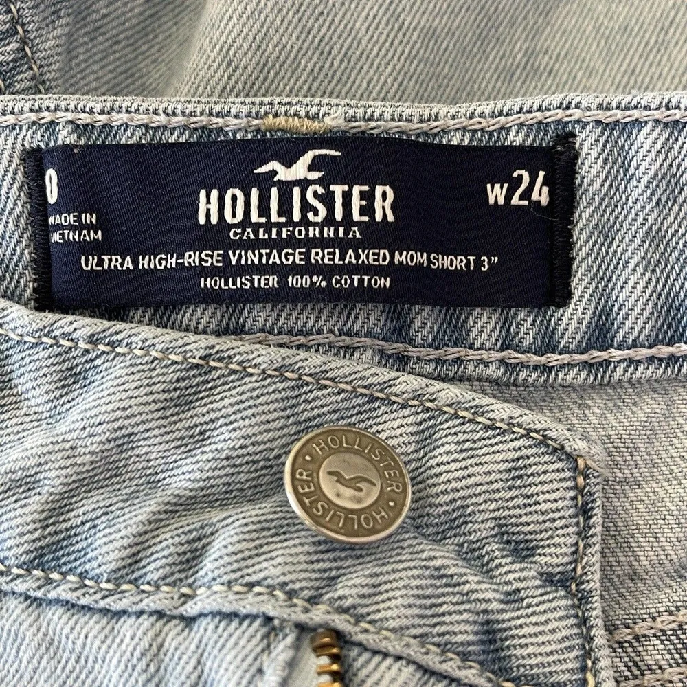 Hollister SZ 0 (W24) Mom Jean Shorts Ultra Hi-Rise Vintage Relaxed Distressed - Image 7