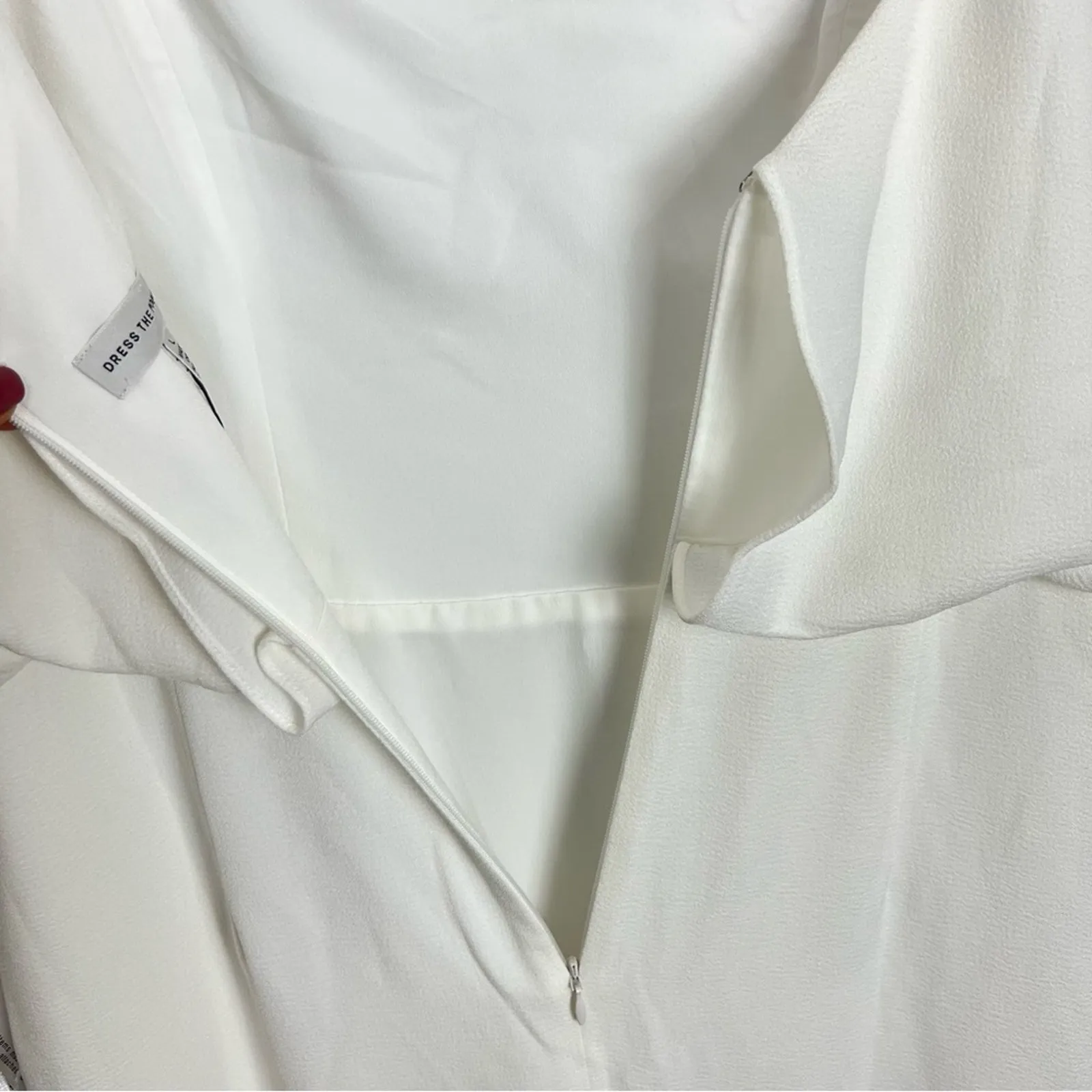 NWT Dress The Population Gracelyn Formal Thigh Slit Gown Off White Size Large - Image 11