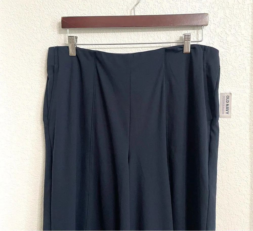 NWT Old Navy Womens Pants Blue High Waist PowerSoft Wide Leg Pockets Size XL - Image 4
