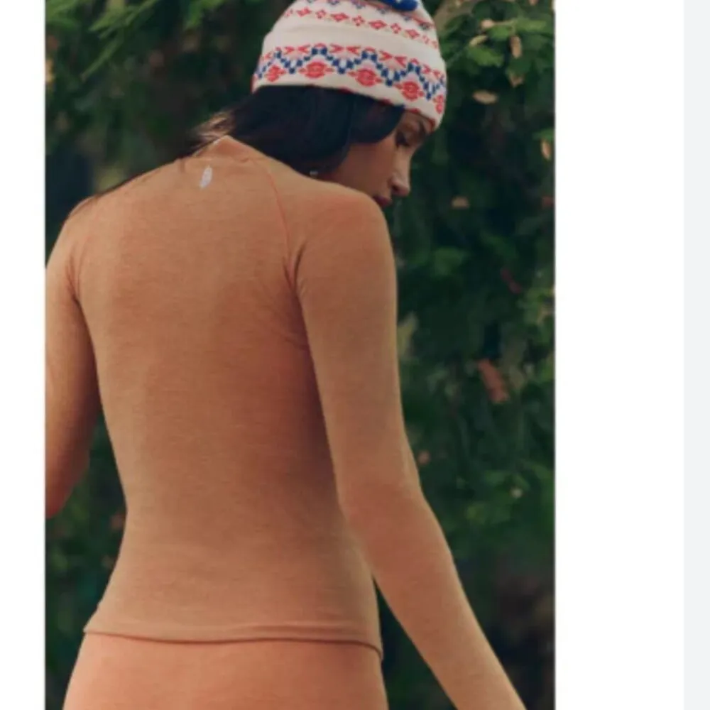 #206 NWT Free People Cool Down Wool Base Layer in Camel Heather - Image 3