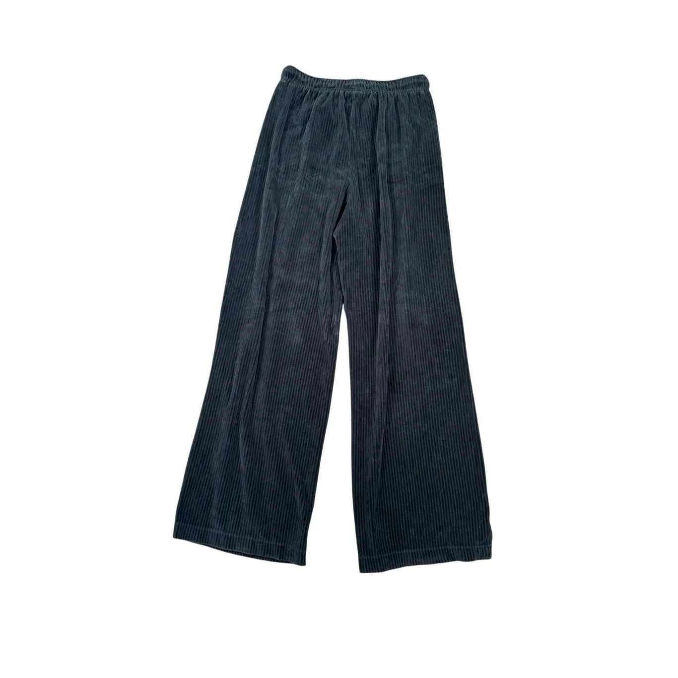 Nike Sportswear Velour Wide-Leg Pants Sweatpants Pull on Ribbed Black Women’s S - Image 3