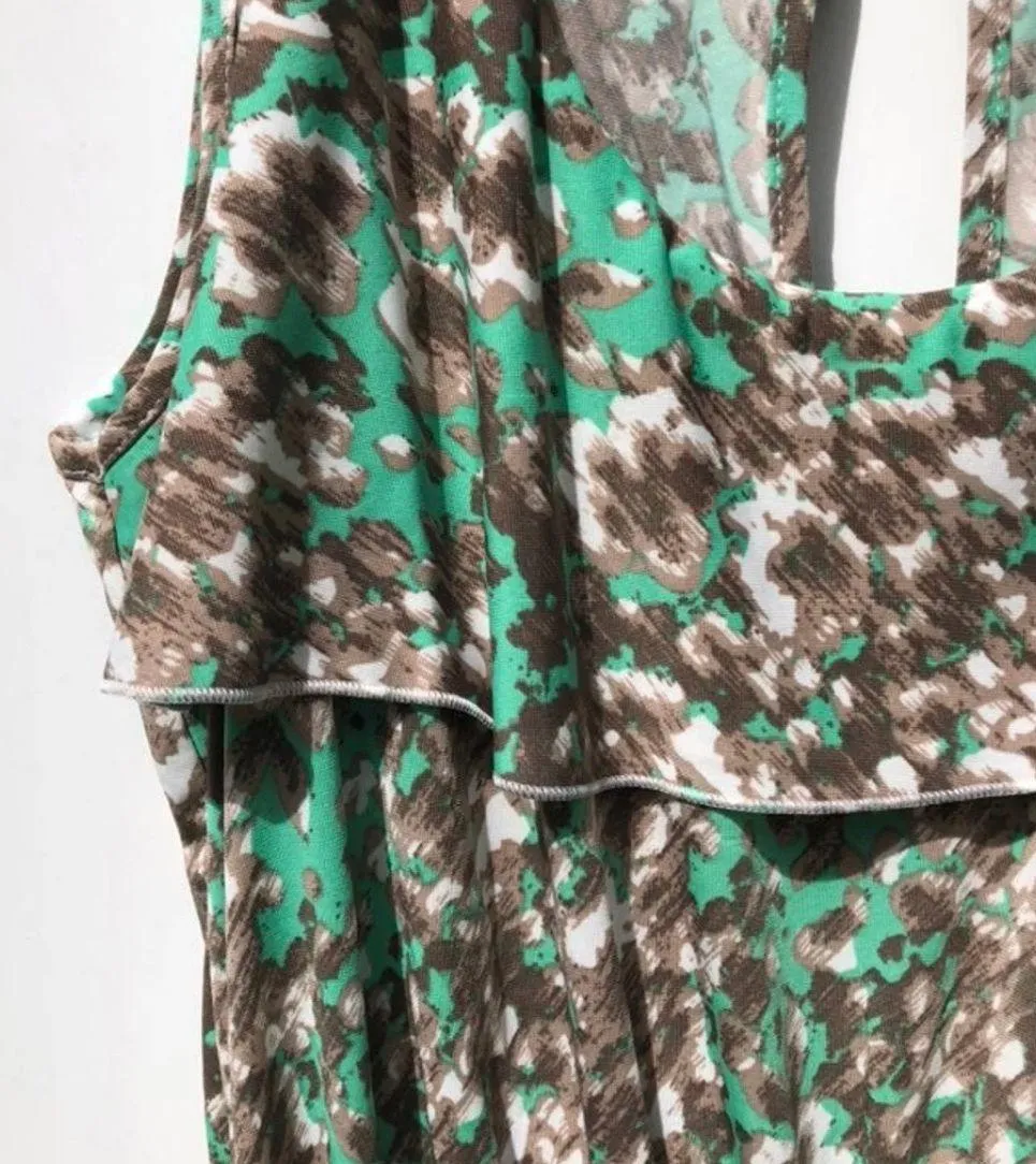 Green & Tan Shorts Romper NWT small - Image 6