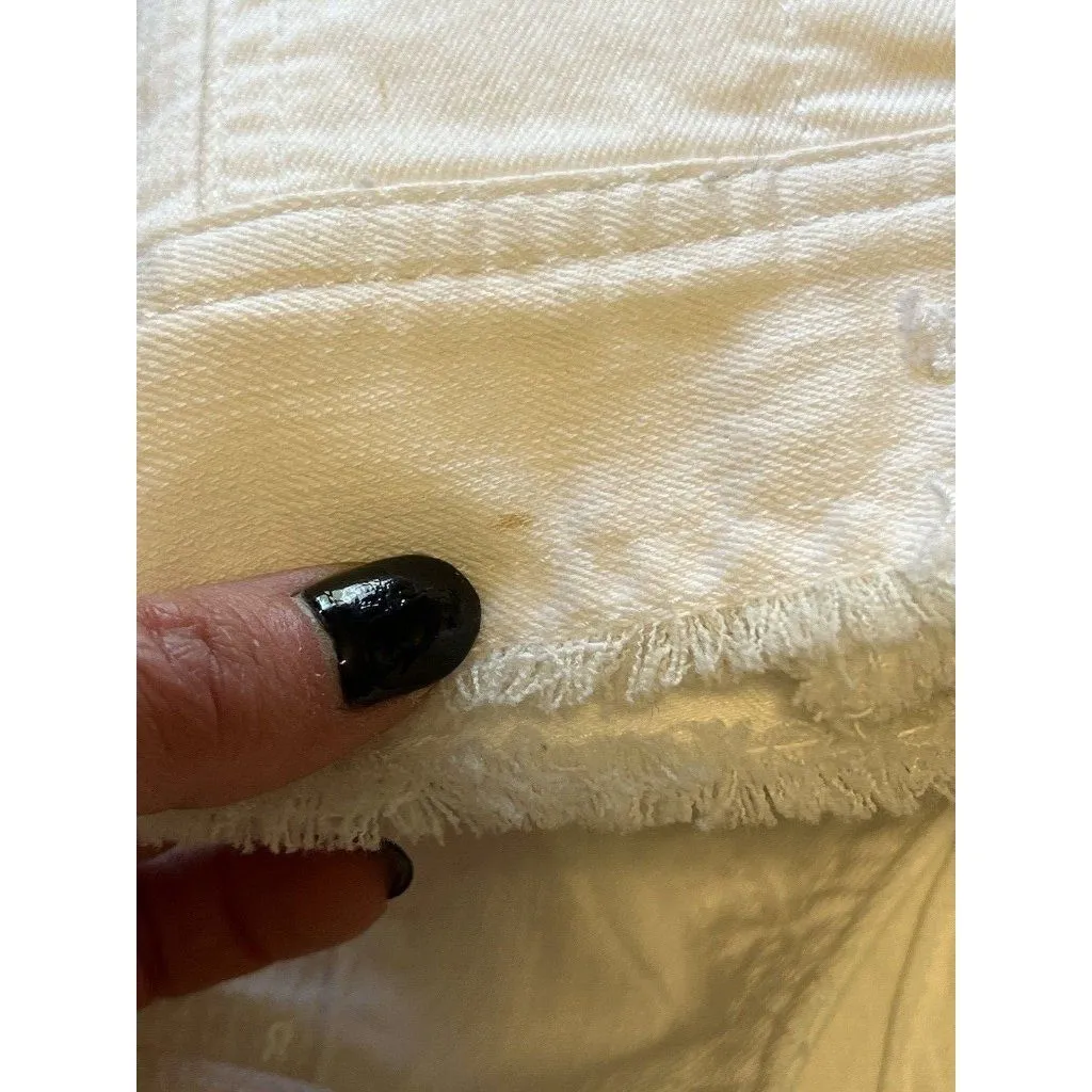 Chico's Platinum Optic White Sequin Frayed Fringe‎ Sleeveless Denim Vest Size 2 - Image 12