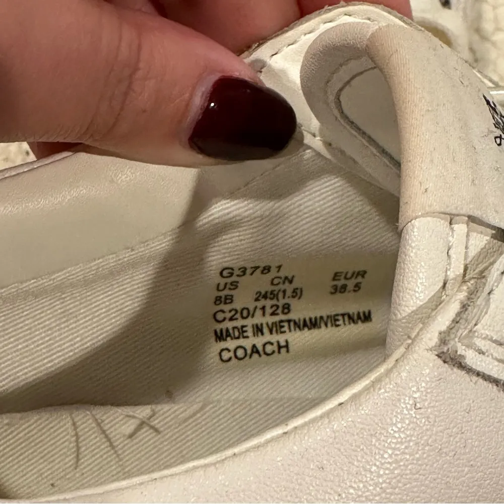 coach white leather sneakers size 8 women’s - Image 5