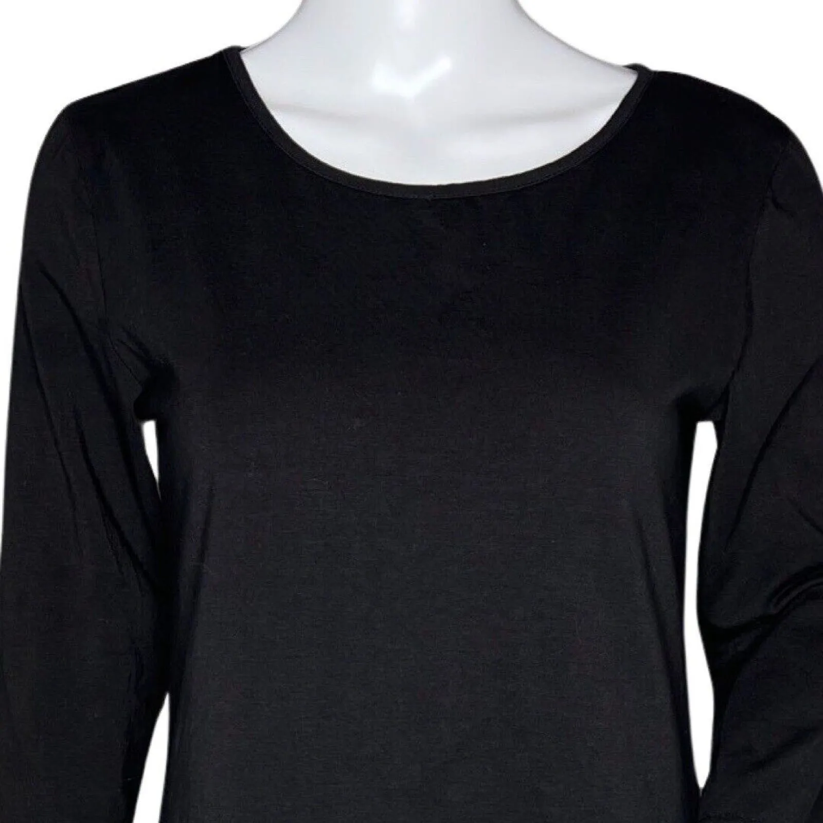 Thanth Dress Womens Small Black Multi Band Trim Casual Office Neutral Minimalist - Image 5