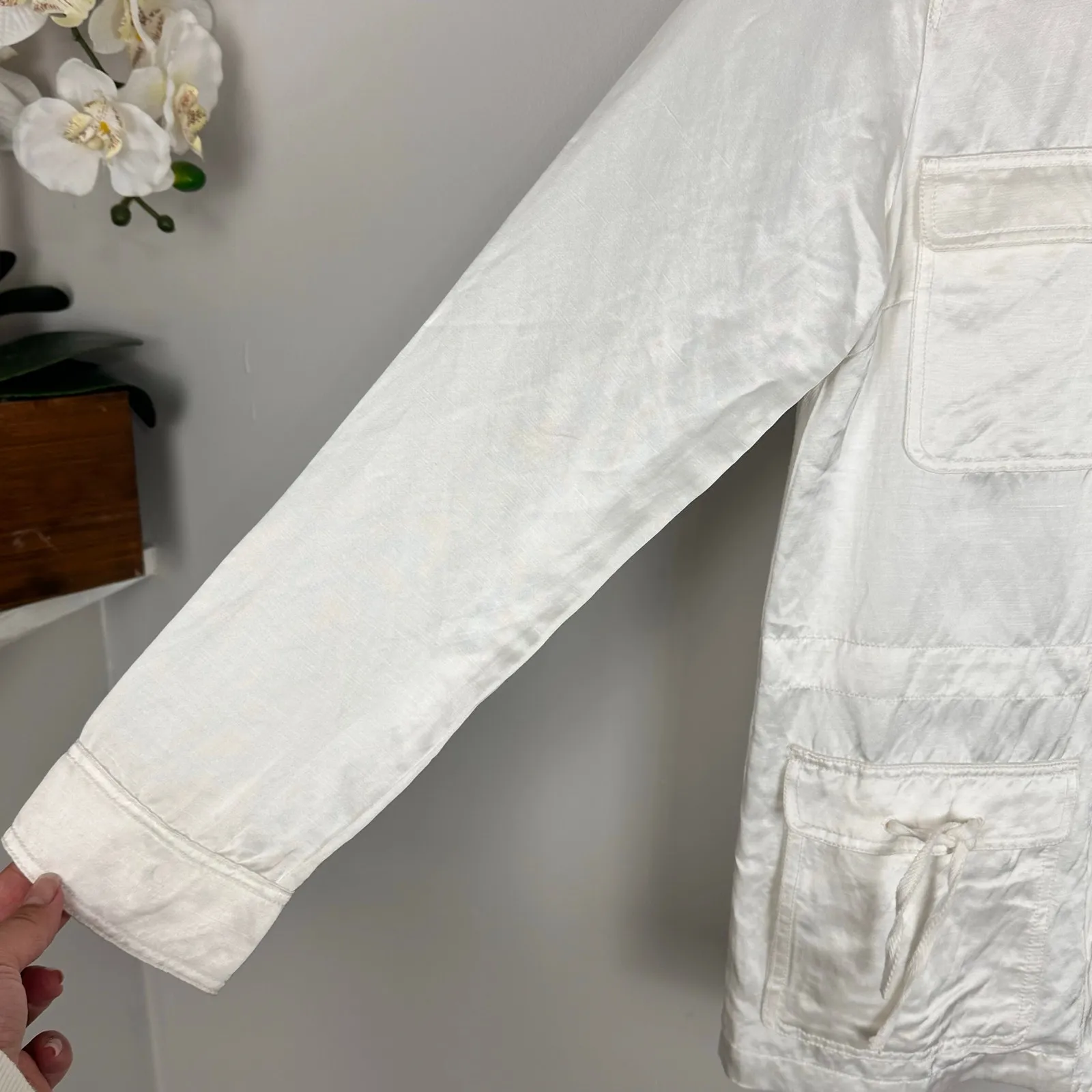 Worth New York Ida Linen blend Oversized Chore Jacket White Size 2 NWT - Image 9