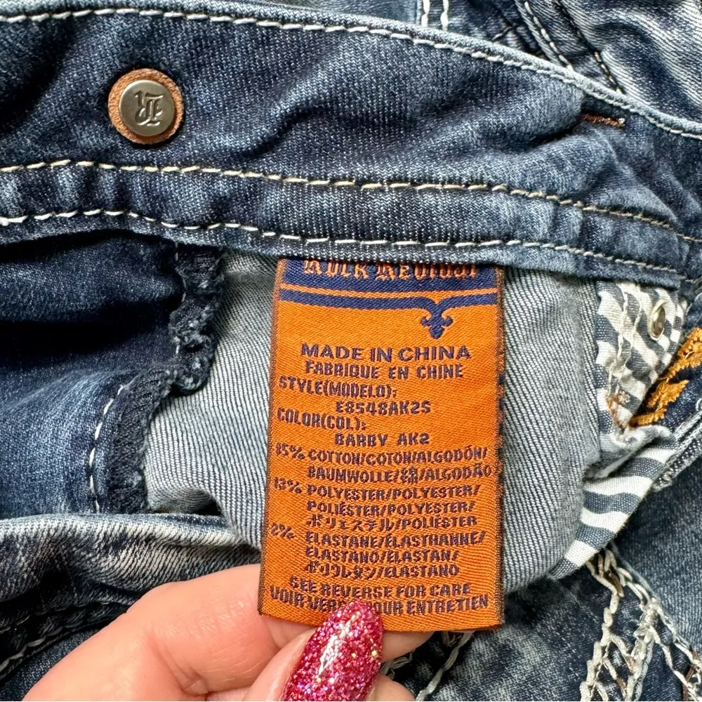 Rock Revival Barby Skinny Ankle Jeans Distressed Stretch Bling Size 34 - Image 10