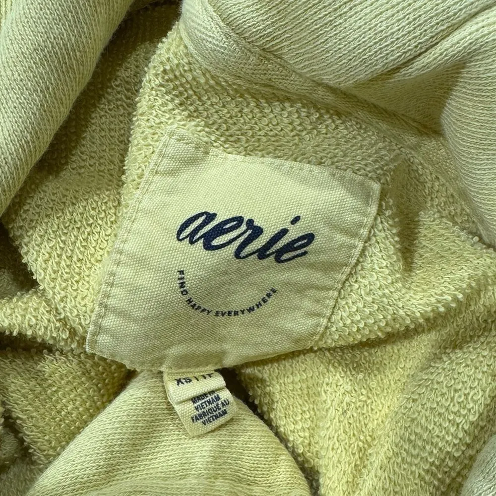 Aerie Beach Weekend Hoodie Yellow Sweatshirt Women’s XS - Image 3