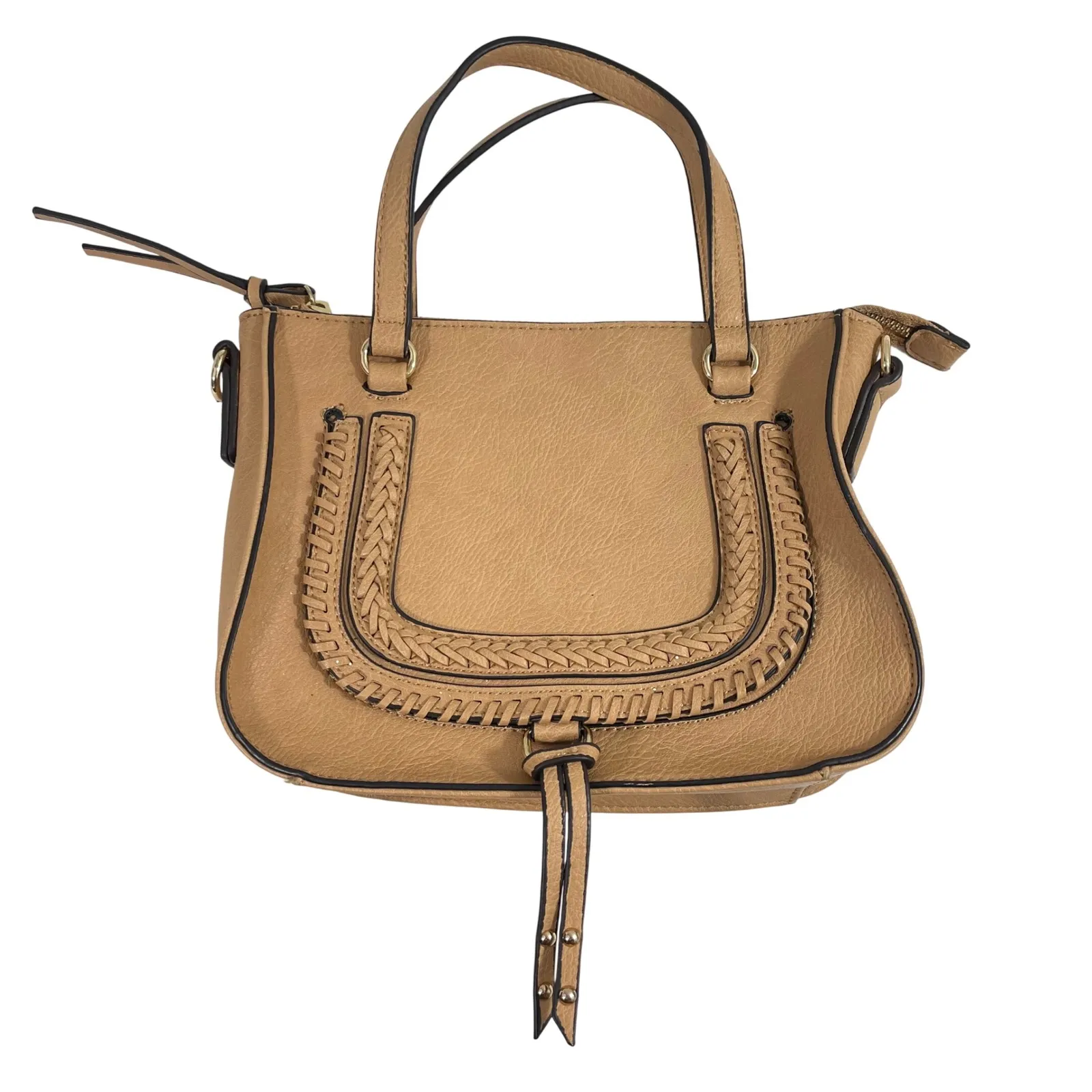 Sole Society Destin Satchel Camel Crossbody Bag Convertible Straps - Image 3