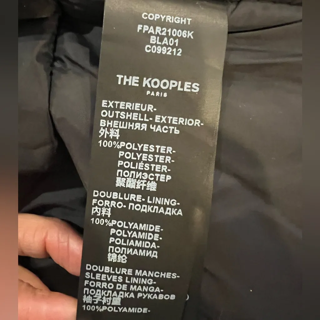 The Kooples Paris Black Faux Fur Hooded Puffer Parka Coat Size M Women’s NWT - Image 7