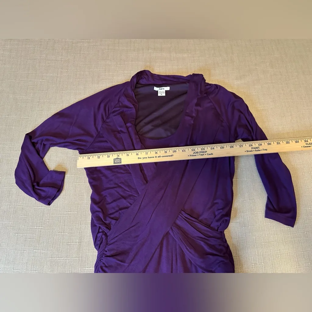 Bar III Faux Wrap Purple Blk Berry Mini Dress XL - Image 7