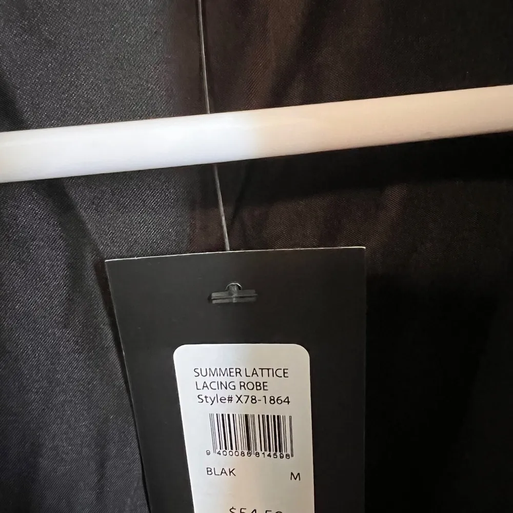 Frederick's of Hollywood Robe Womens Summer Lattice Lacing Robe Medium Black NWT - Image 5