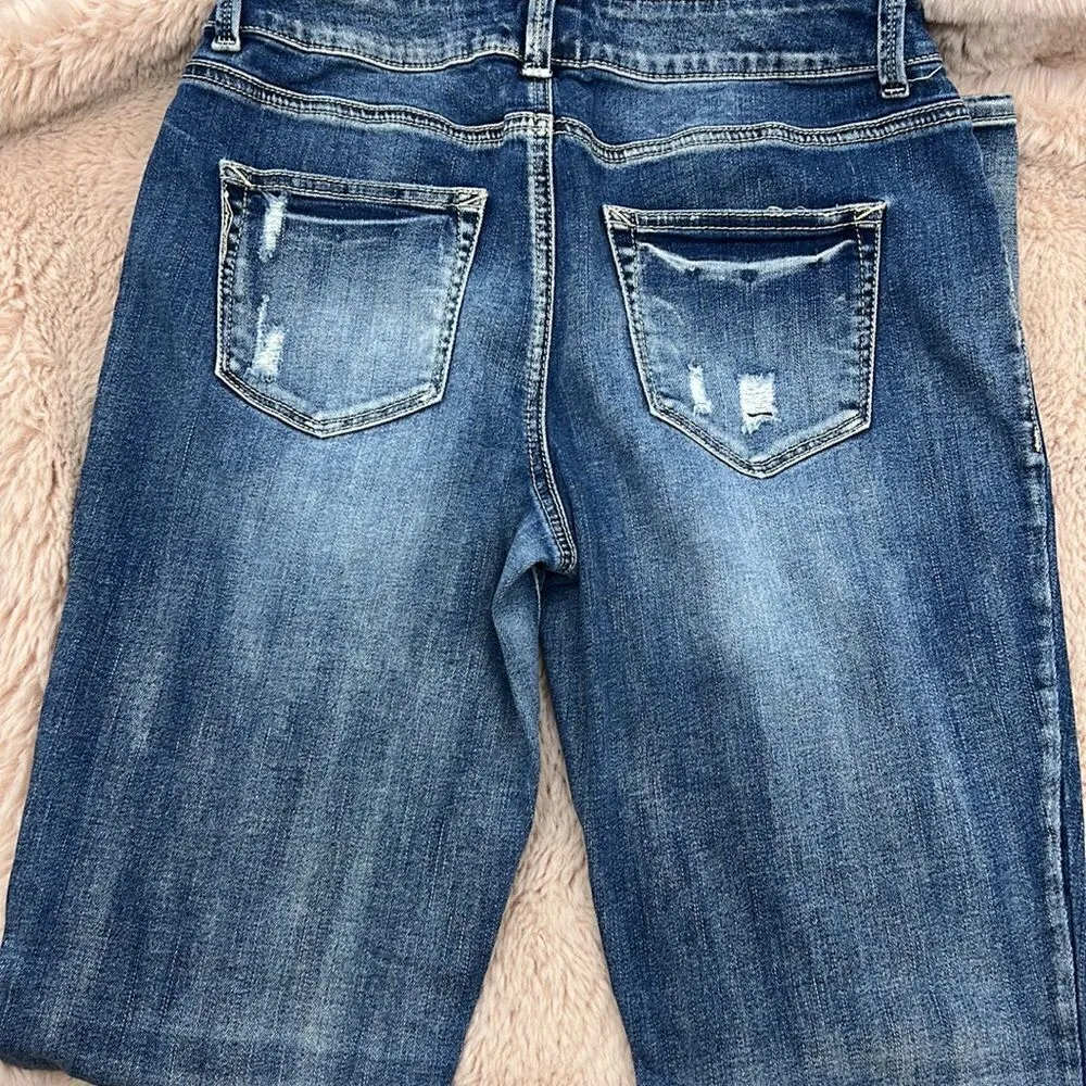 Maurice’s distressed maroon plaid skinny M-Reg jeans - Image 4