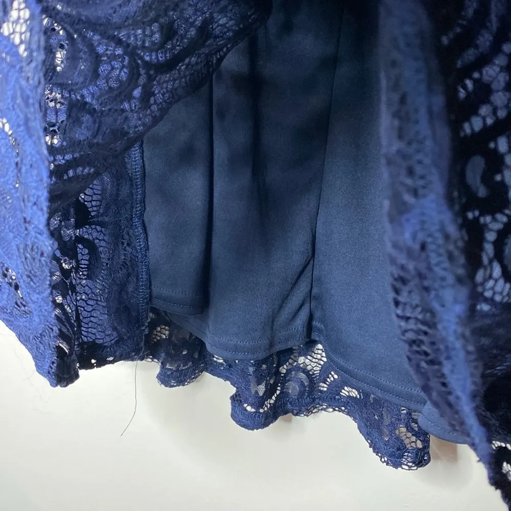 Women’s altar’d state lace tank dress with cut out back detail navy blue small - Image 4