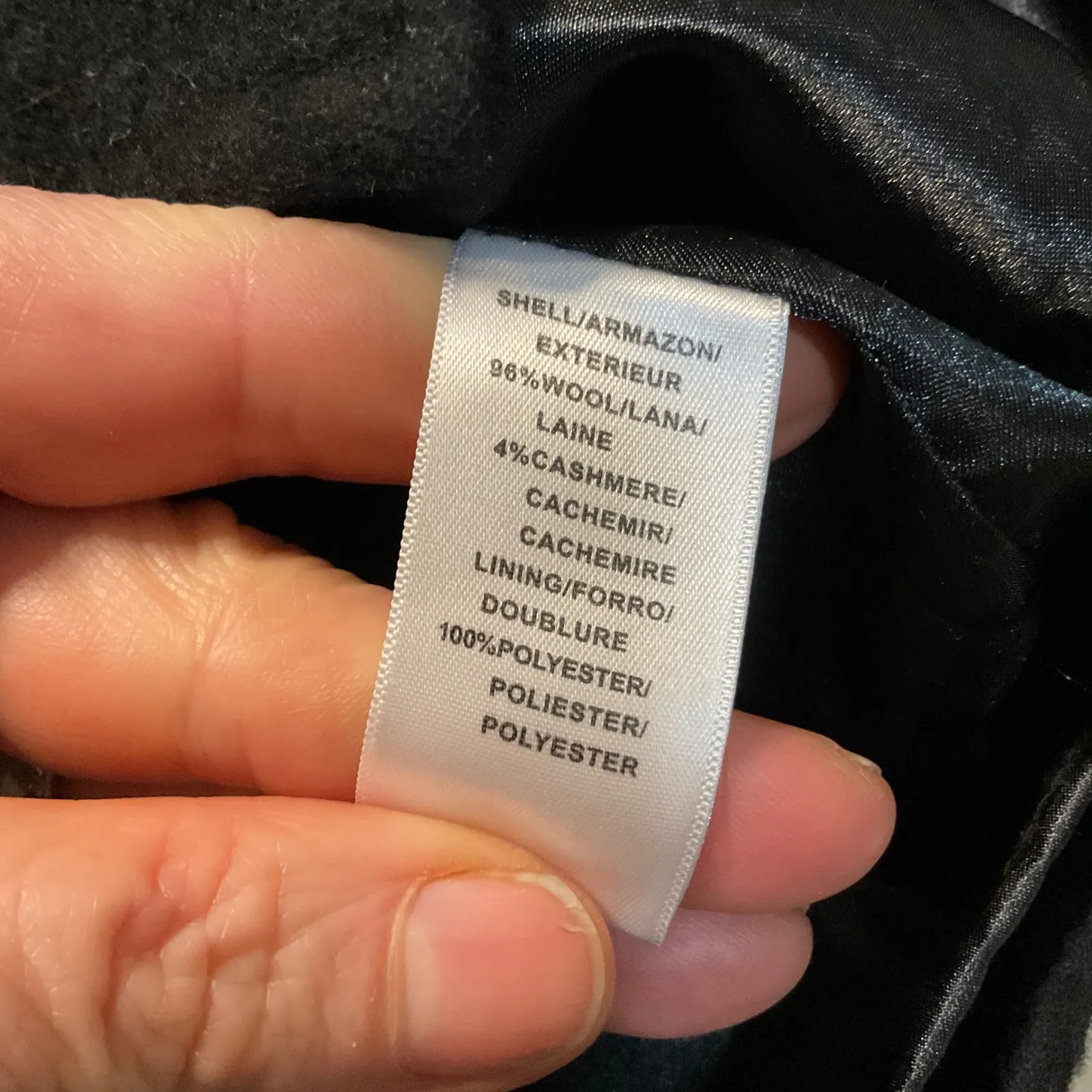 Mac & Jac Jacket Size 12 Black Wool Cashmere Button Front Puff Sleeve Womens - Image 3