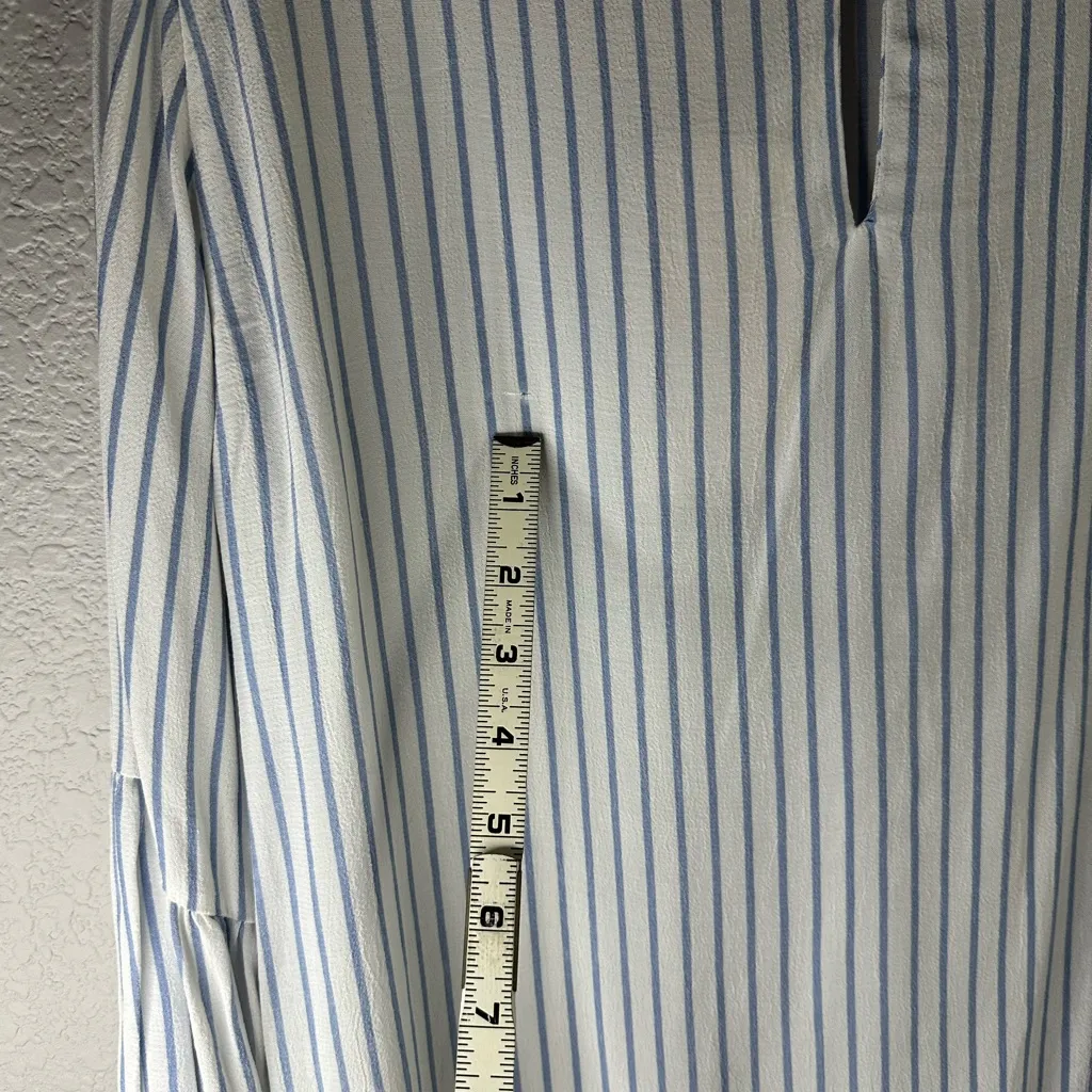 🤍🆕Zara by Trafaluc White and Blue Relaxed Bell Sleeve Blouse ✨NWT✨ - Image 6