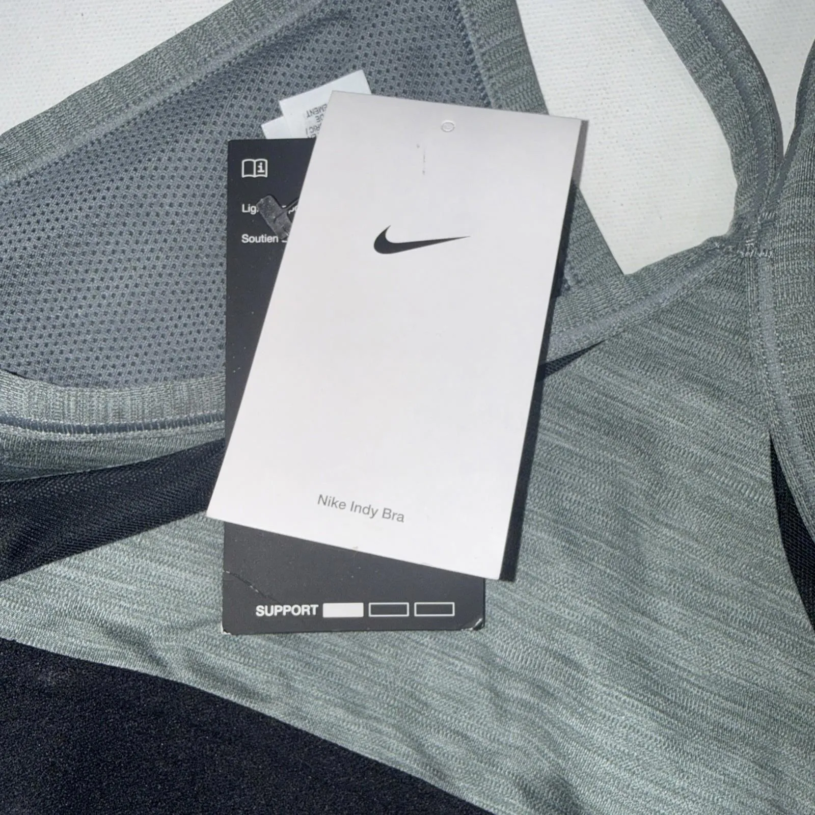 Nike Womens Dri-fit Indy V Neck Womens Style Size Large Cz4456-084 Gray Bra NWT - Image 8