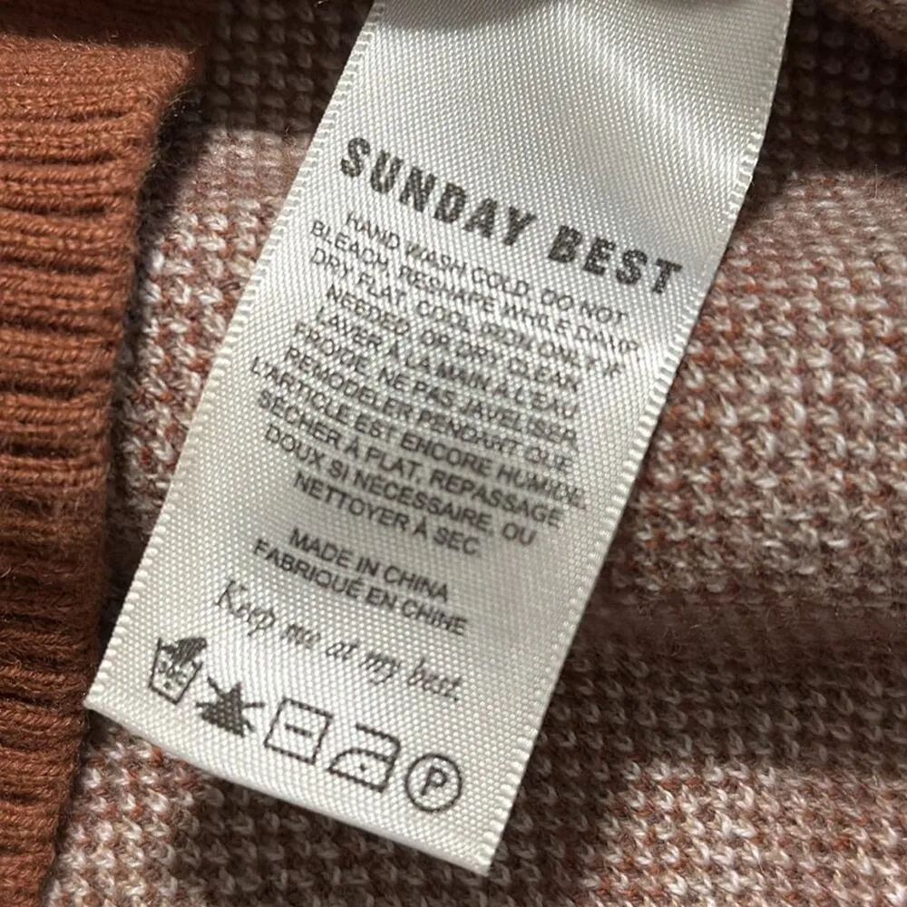 Aritzia Sunday Best size 3 70’s inspired retro brown geometric Patterned Sweater - Image 5