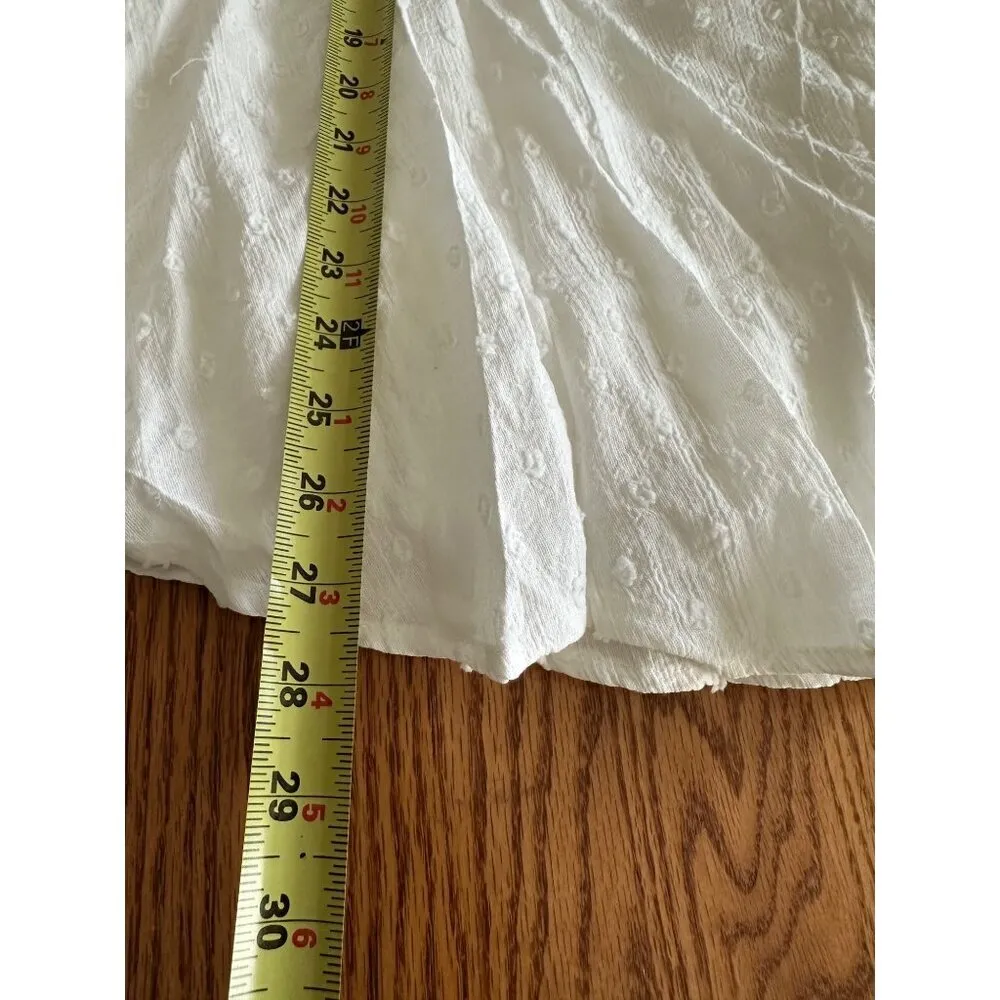 Lulus White Eyelet Cotton Wrap Lace Dress Polka Dot Ruffles Wedding NWT Size S - Image 15