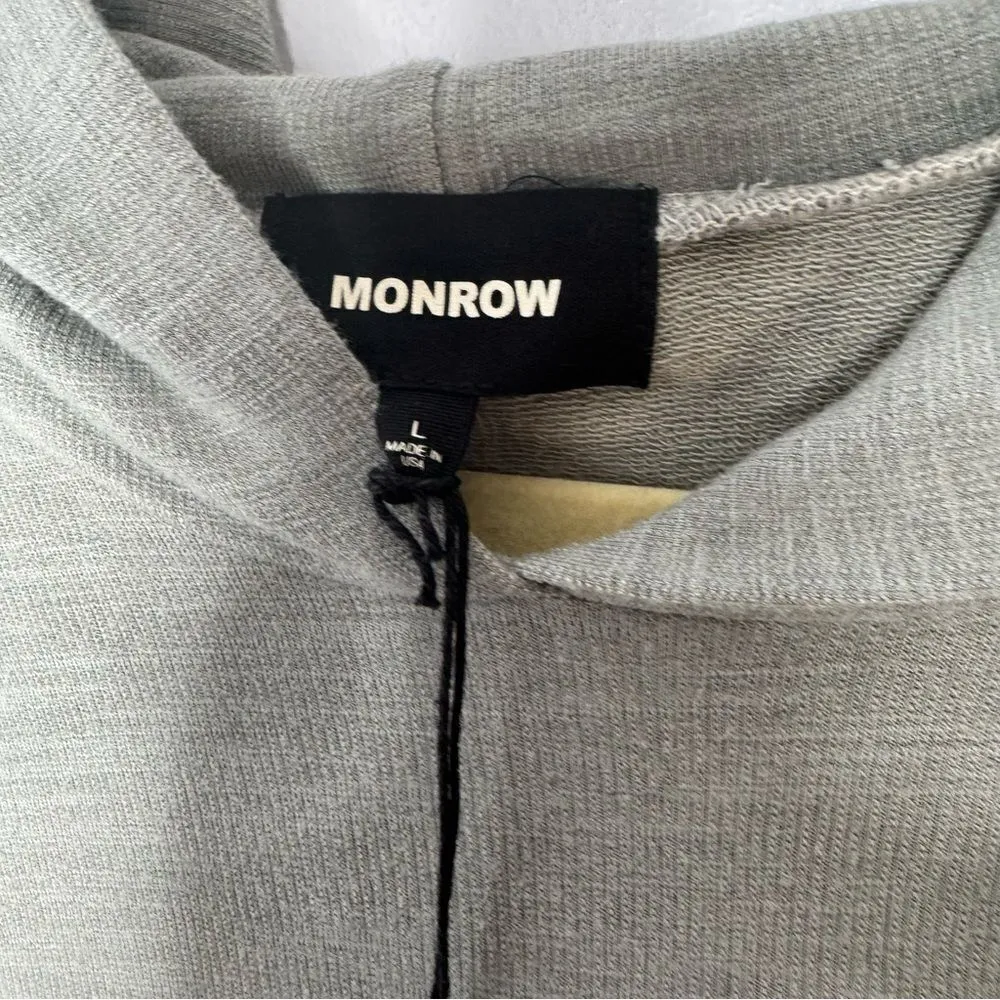 Monrow soft and cozy hoodie size large Gray - Image 3