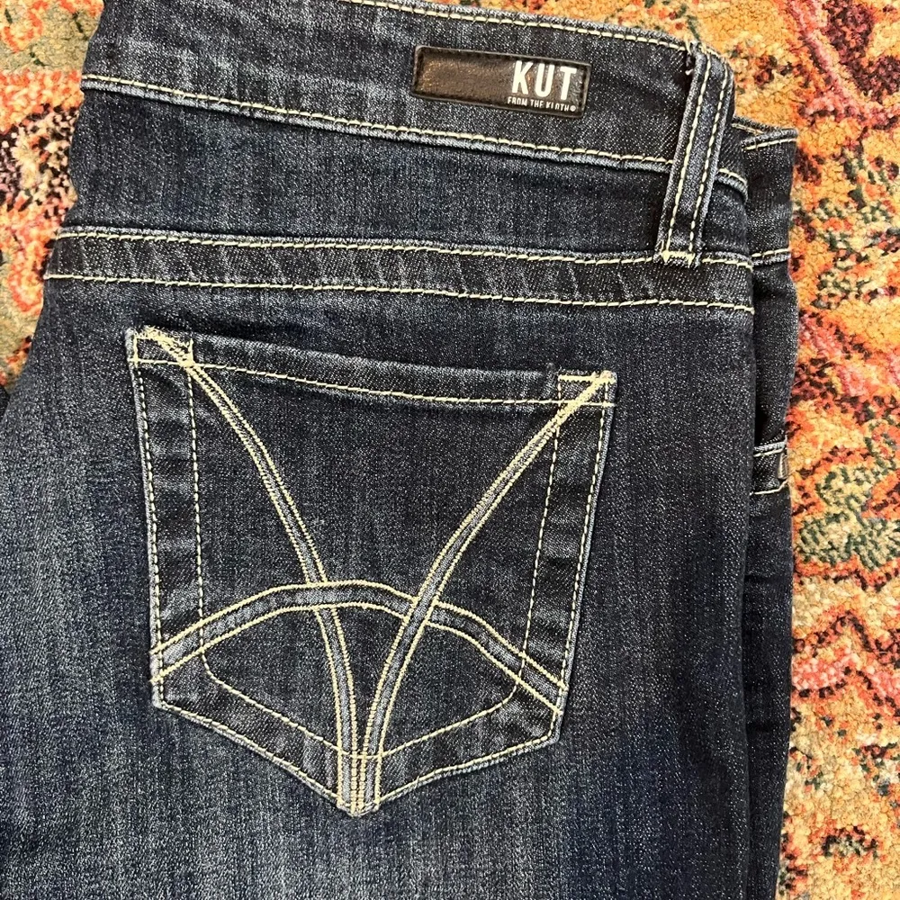 WILL NOT TAKE LESS Ladies KUT From The Kloth Darker Denim Straight Leg Jeans - Image 4