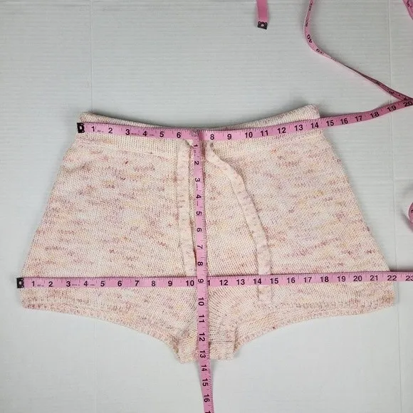 NWOT Sundown By Splendid Knit Shorts Cotton Blend Cream Pink Loungewear Size M - Image 6