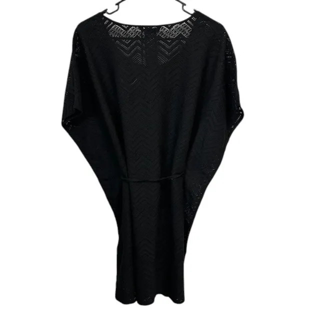 Mario Serrani Italy Black Chevron Knit Swim Cover Up Beach Dress Sz Small - Image 3