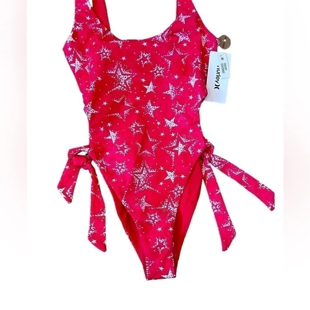 #62 NWT Hurley Star Struck Cheeky One Piece Swimsuit in Red Pepper - Image 6