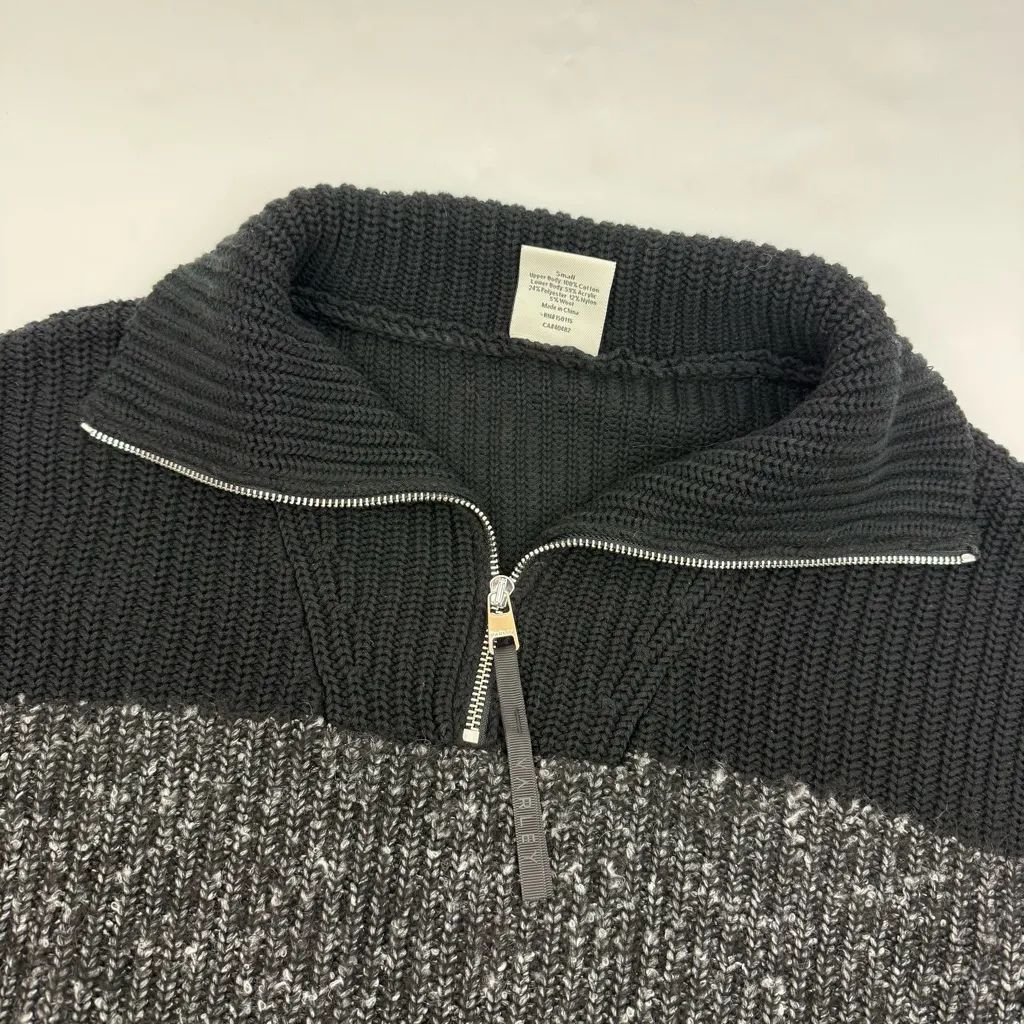 Varley Willard 2.0 Half Zip Knit Pullover Sweater Black Wool Blend Loungewear - Image 8