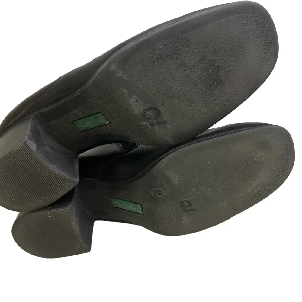 Thom McAn Black Leather Slip On 2 Inch Heel Loafers Business Casual Womens 8.5 - Image 9