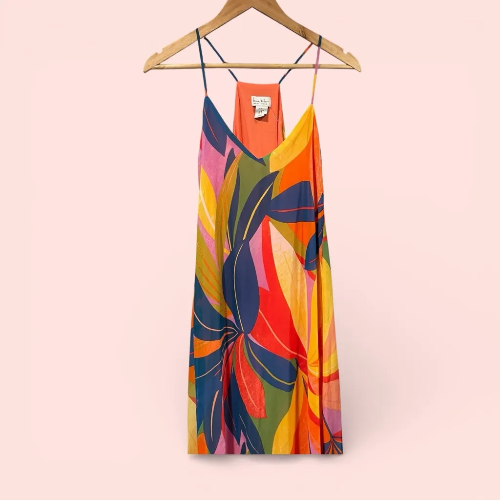 Cute NWOT floral tropixal maxi pull on dress Nicole Miller jungle beach safari - Image 2