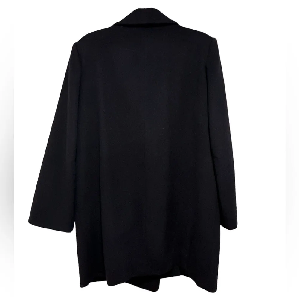 FORECASTER OF BOSTON NAVY BLACK WOOL DOUBLE BREASTED COAT 14 Blue - Image 5