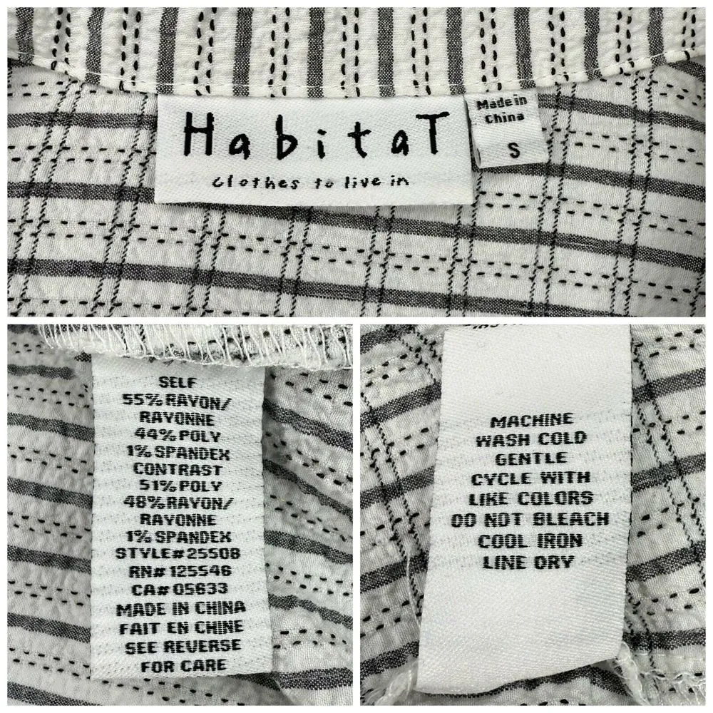 Habitat Clothes To Live In Shirt S Crinkle Crepe Top‎ Asymmetrical Lagenlook - Image 7