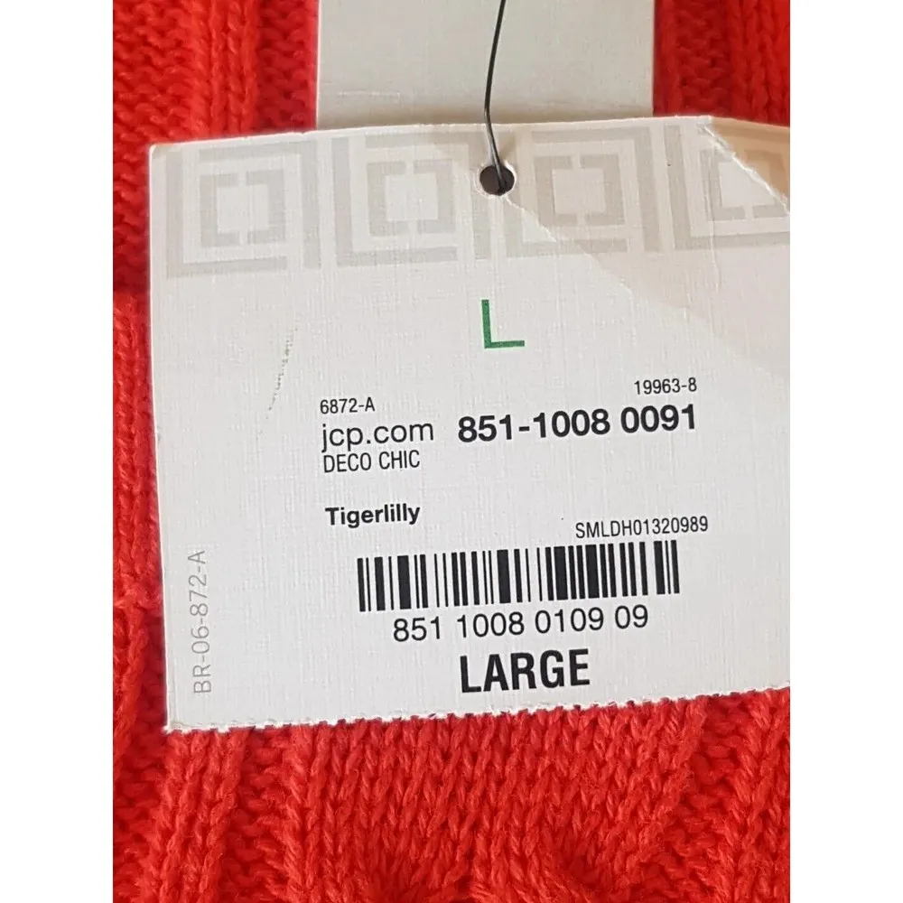 Liz Claiborne Womens  Sweater Size Large Ribbed Cable Knit Round Neckline NWT - Image 7