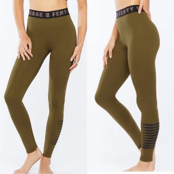 Savage X Fenty Forever Savage Legging Army Green Size Small - Image 2