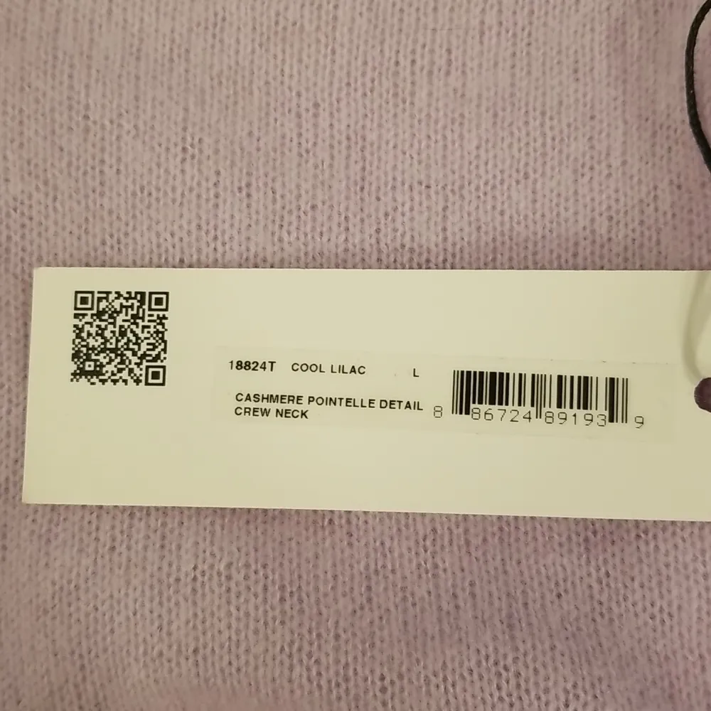 💕WHITE + WARREN💕 Cashmere Pointelle Detail Crew Neck Pullover ~ Large L NWT - Image 14