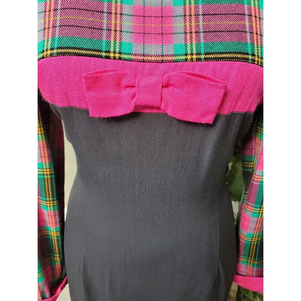 VTG Misty Lane Multicolor Rayon Round Neck Long Sleeve Knee Length Dress 11/12 - Image 3