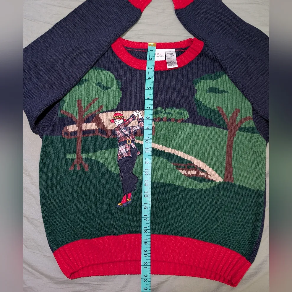 Vintage Liz Claiborne LizGolf Cotton Knit Embroidered Sweater Women's Small Blue - Image 6