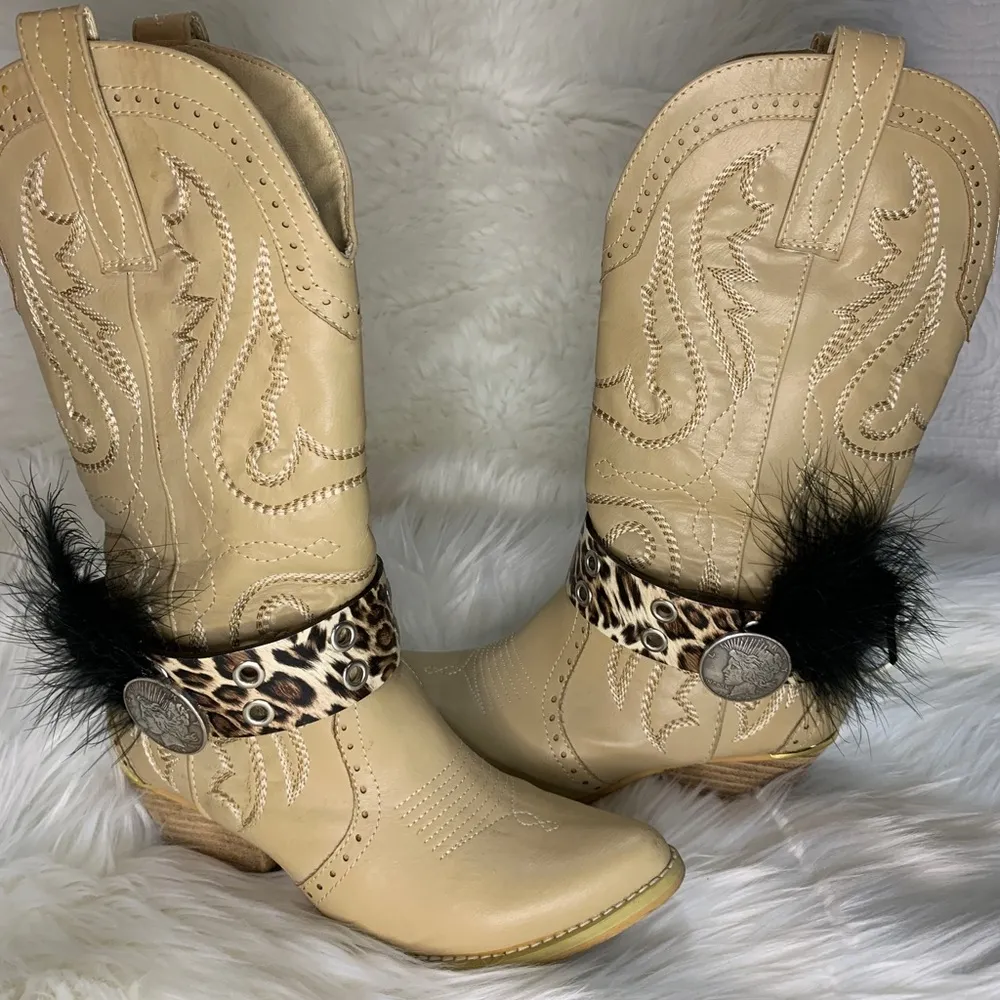 Handmade Removable Women’s Boot Bands/Cuffs Brown - Image 6