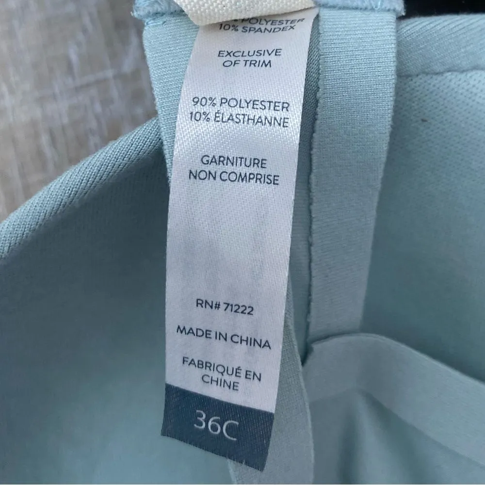 LUCKY BRAND Wire-Free Bra Size 36C Soft Sage Green Brushed Bonded Comfort Lounge - Image 7