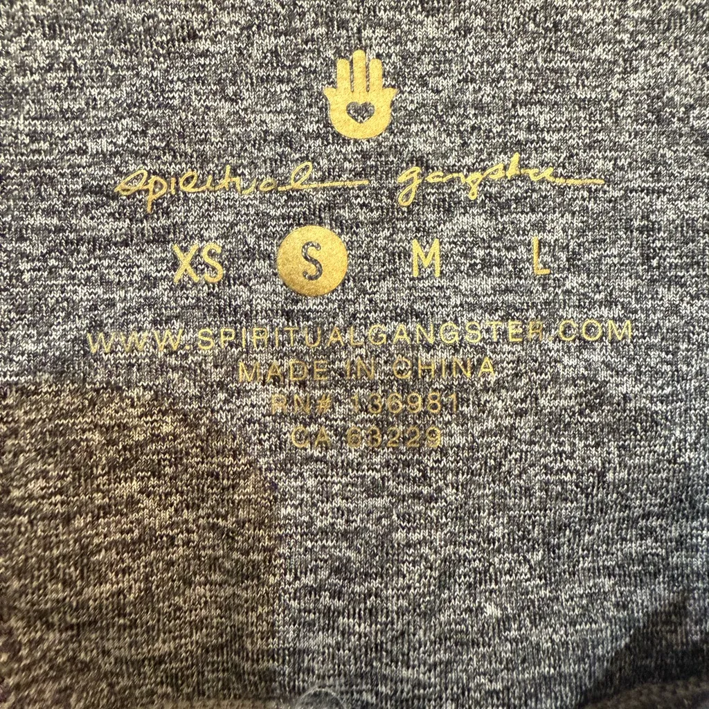 Spiritual Gangster Essential High Waist Legging Rainbow Stripe Gray Small - Image 4