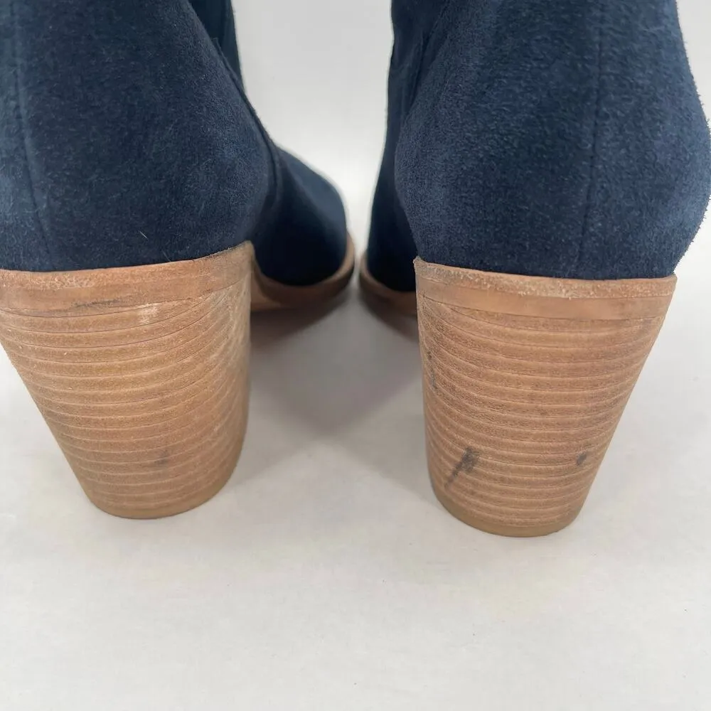 SILENT D Boots Size 40 (US 9) Ivette Western Booties Suede Pull On Chunky Heel Blue - Image 9