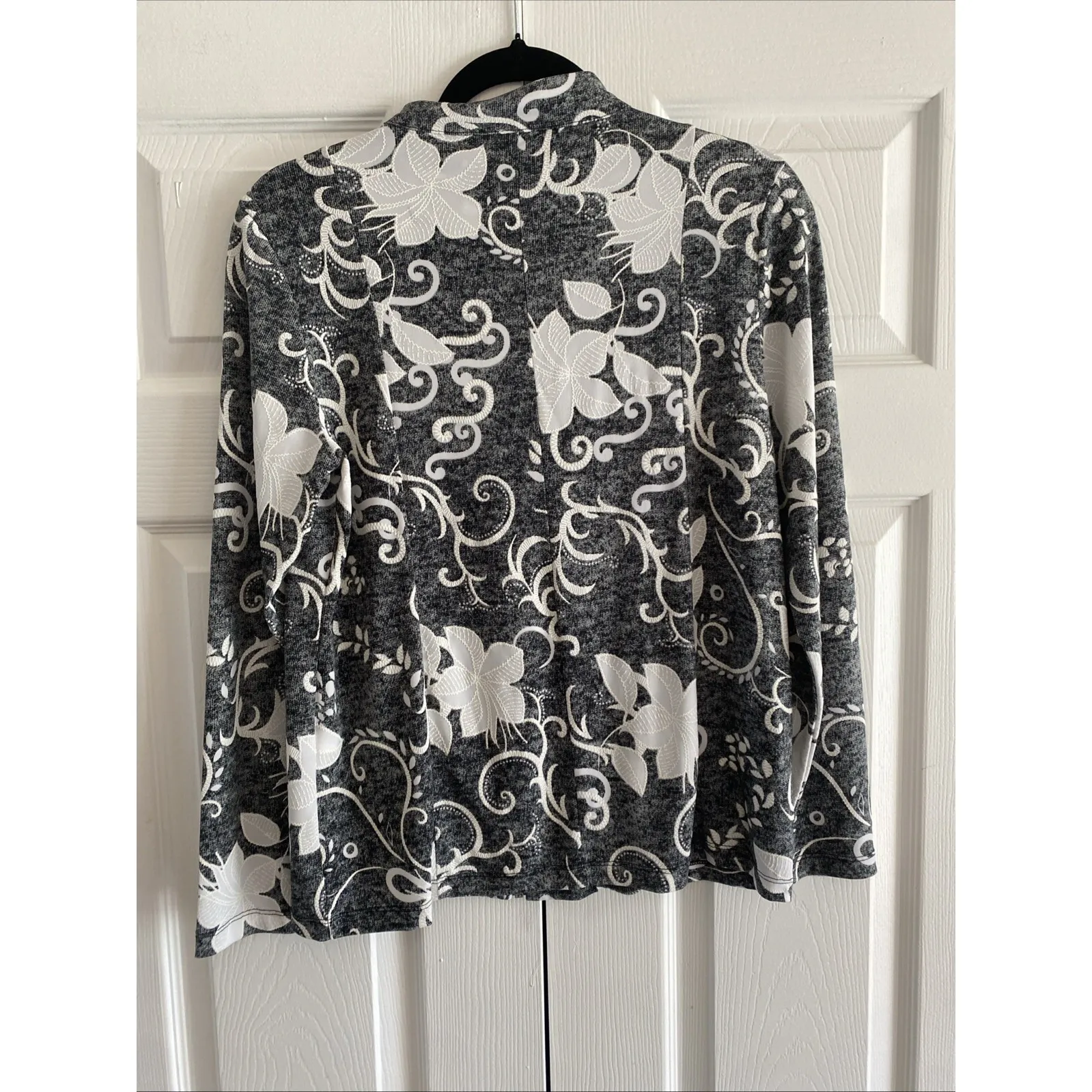 Chicos 0 Womens Weekends Small Jull Zip Textured Jacket Floral Travel Comfort - Image 7