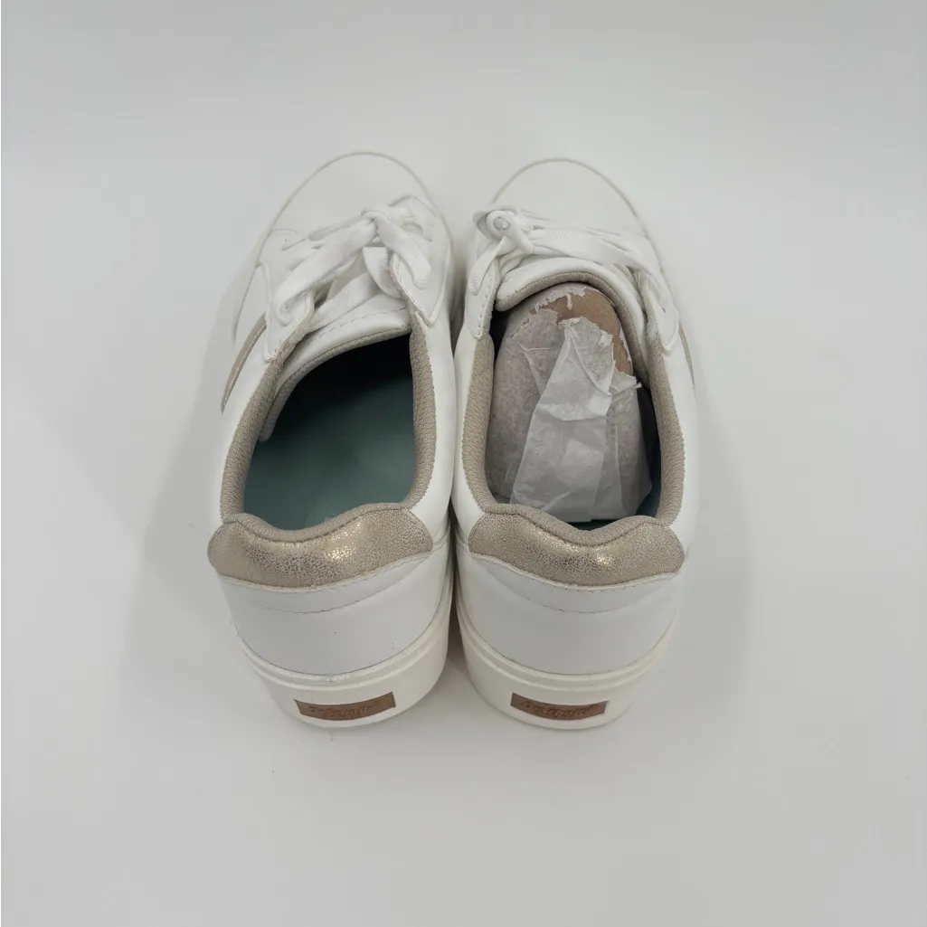 Dr. Scholl's Madison Lace Sneaker in White/Gold White Size 7.5 - Image 3